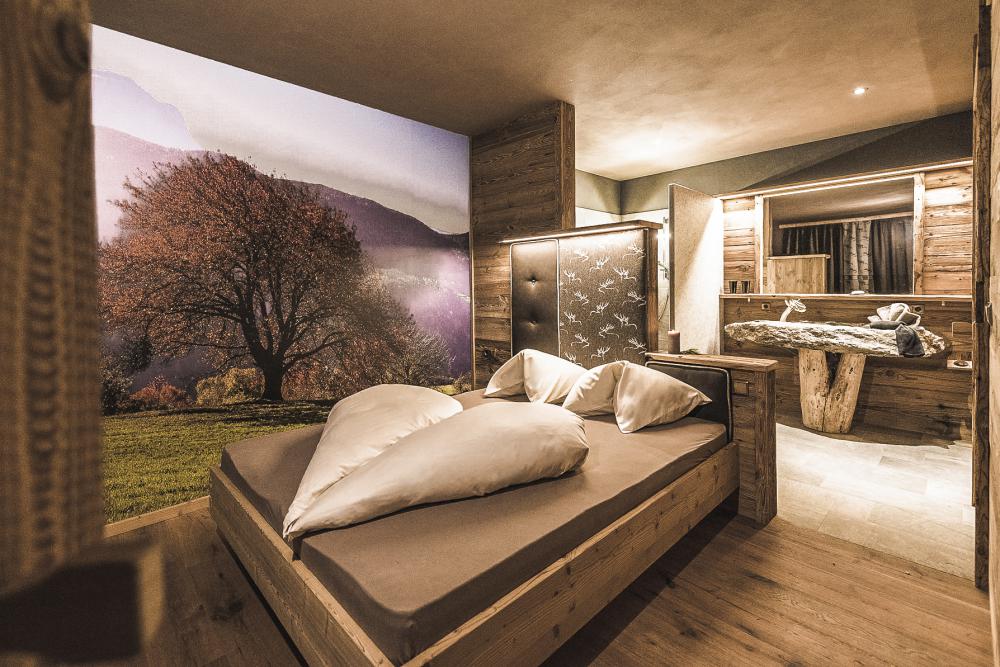 Panoramaschlafzimmer mit romantischem Sternenhimmel