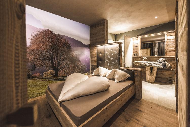 Panoramaschlafzimmer mit romantischem Sternenhimmel