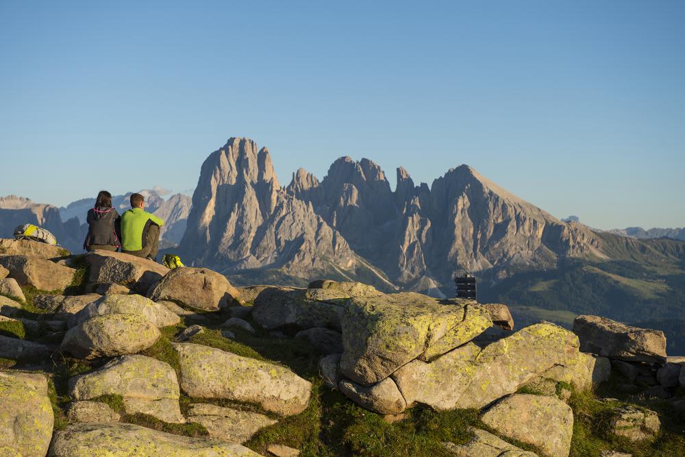 Unser Hausberg Raschötz mit Blick auf Lang- und Plattkofel