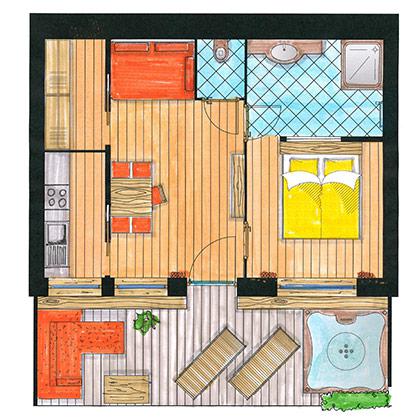 Room layout of the lodge