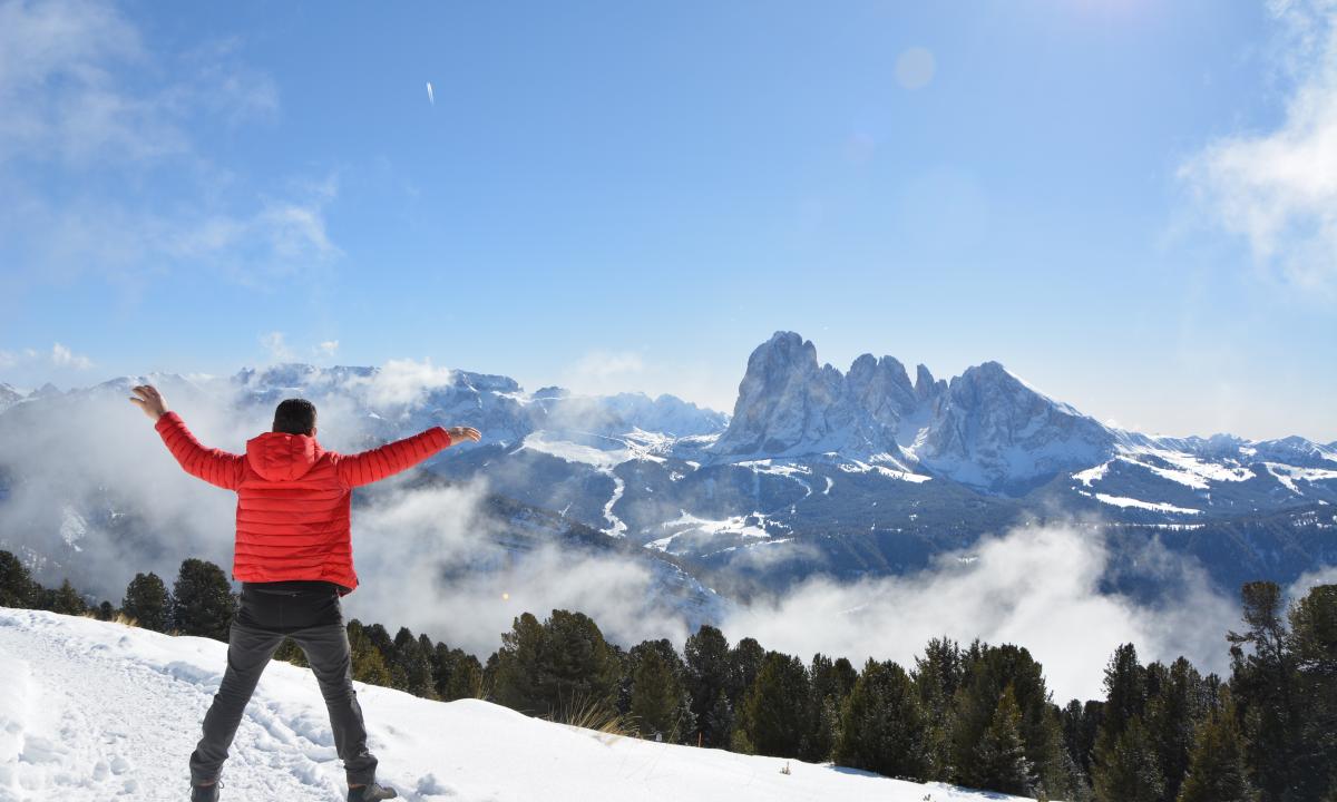 Winter walk in the Dolomites