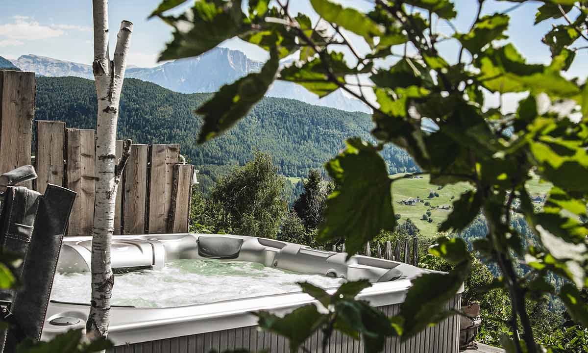 terrace with private hot tub
