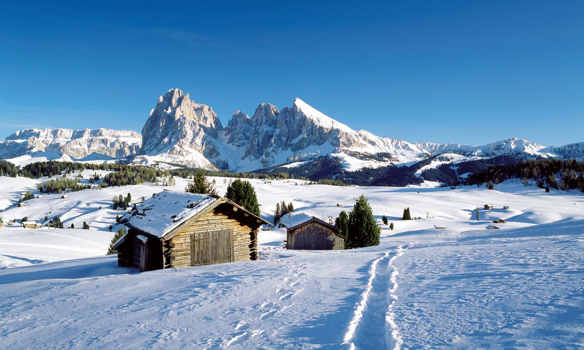 Winterlandschaft auf der Seiser Alm